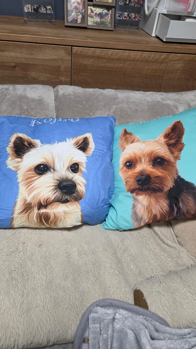Customer photo review of Petcanva©オーダーメイド ペット似顔絵【3点セット】