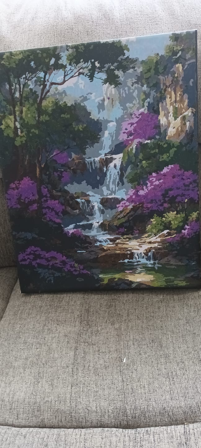 Customer photo review of Purple waterfall | Paint by Number