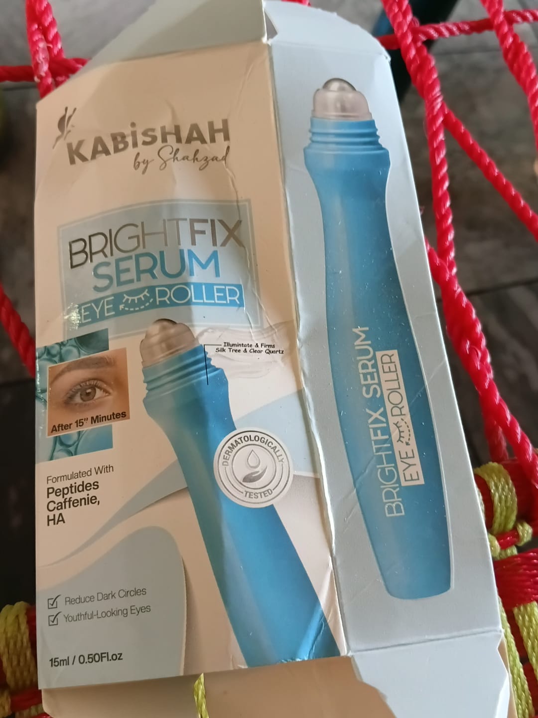 Customer photo review of Brightfix Serum Eye Roller