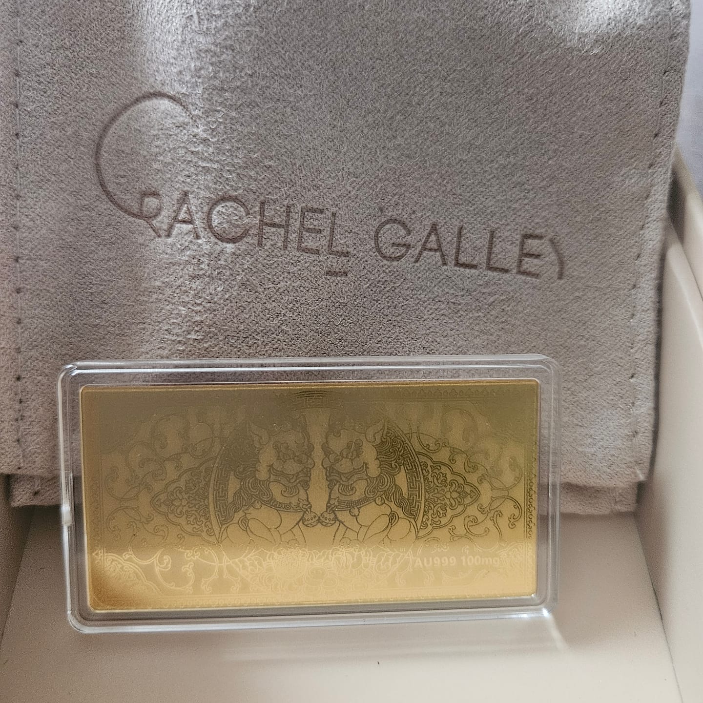 Customer photo review of 24K Yellow Gold (99.99% Gold Purity) Essential Premium Twin Pixiu Piece