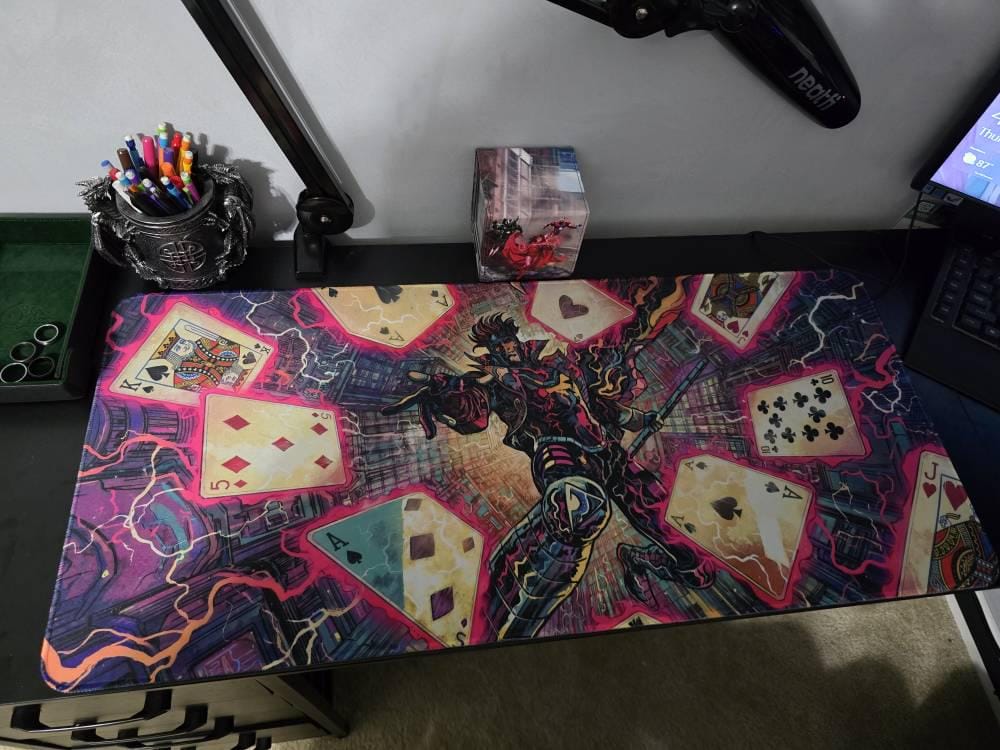 Customer photo review of Gambit Kinetic Blast Mouse Pad - X-Men Desk Mat