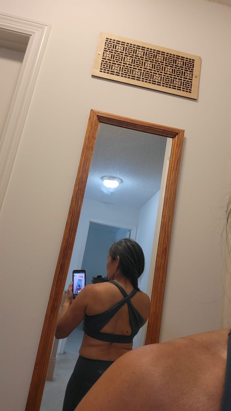 Customer photo review of Vivid Criss-Cross Sports Bra