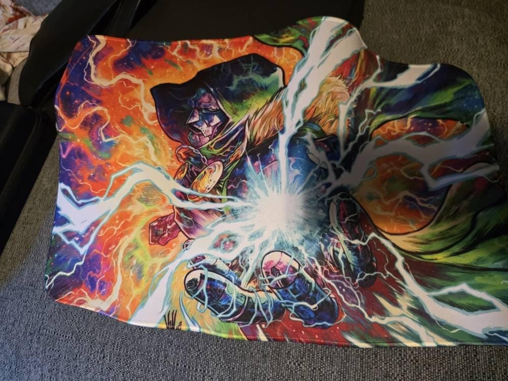 Customer photo review of Doctor Doom Arc Surge Mouse Pad - Marvel Desk Mat