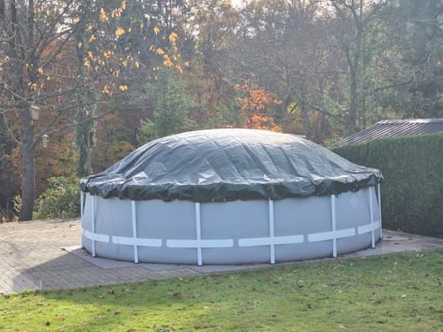 Customer photo review of Poolplanen rund PE Material - grün