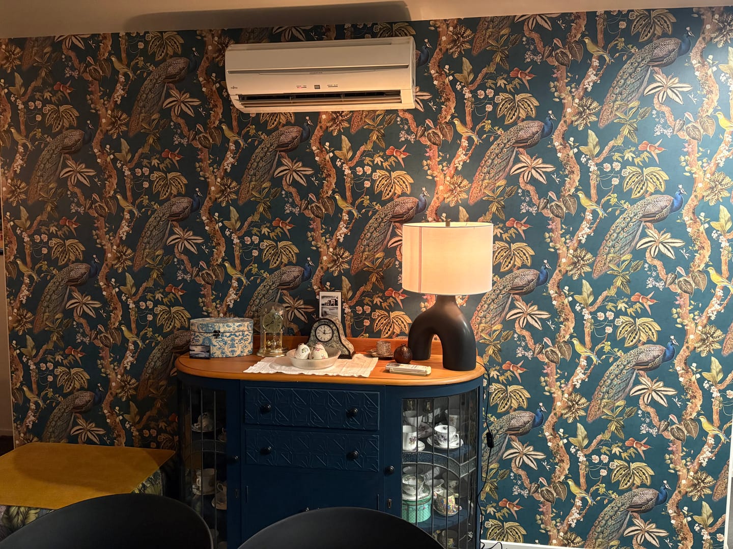Customer photo review of Cassia Exotic Peacock Wallpaper – Aqua