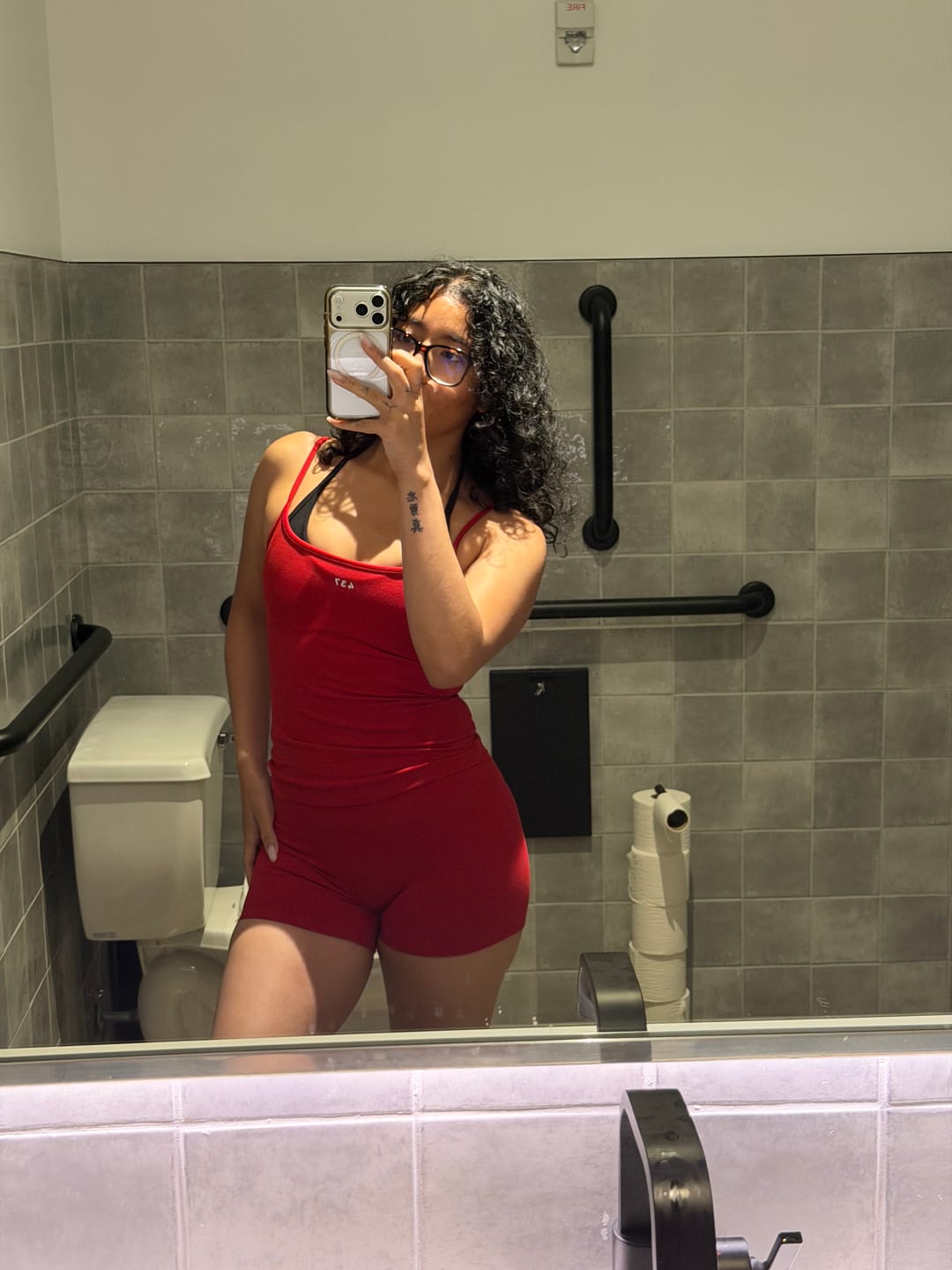 Customer photo review of The Micro Short Scarlet