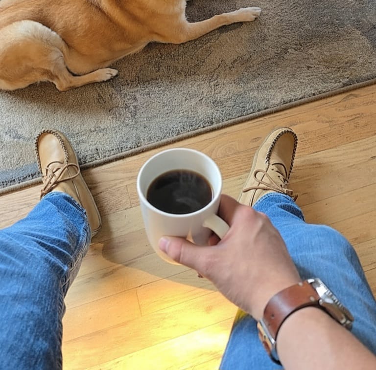 Customer photo review of Men's Earthing Moose Hide Leather Fringed Moccasin Boots
