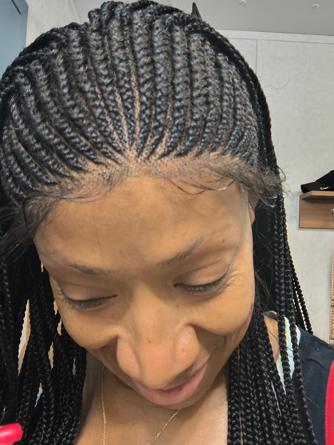Customer photo review of Ready to ship - Tribal Cornrow frontal