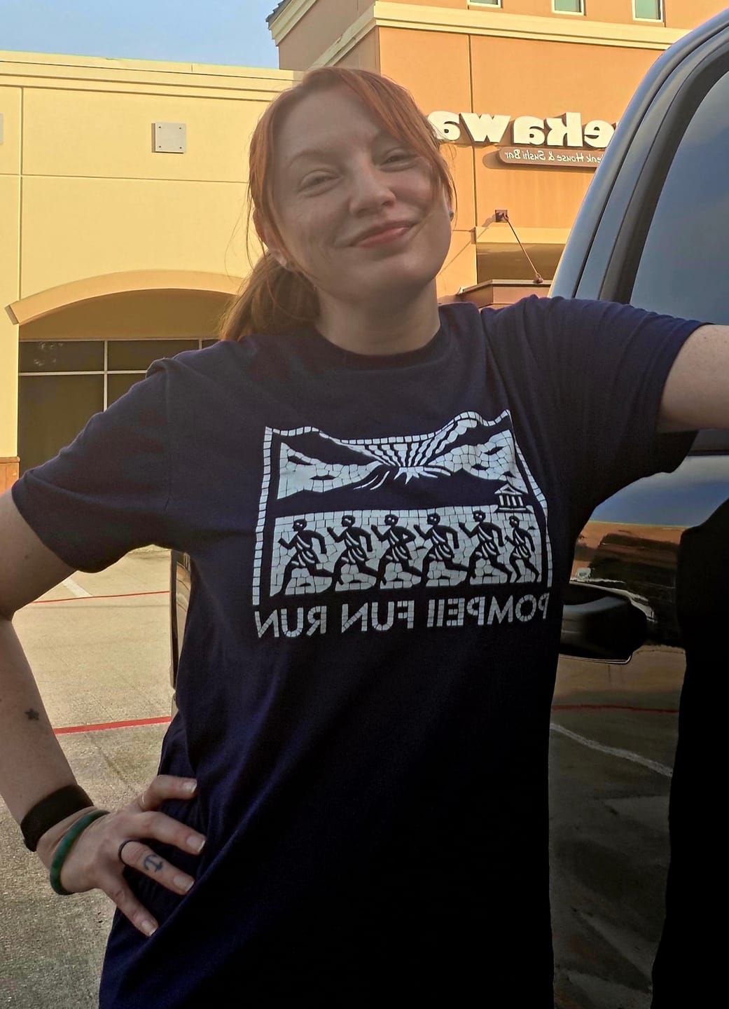 Customer photo review of Pompeii Fun Run Mosaic T-Shirt