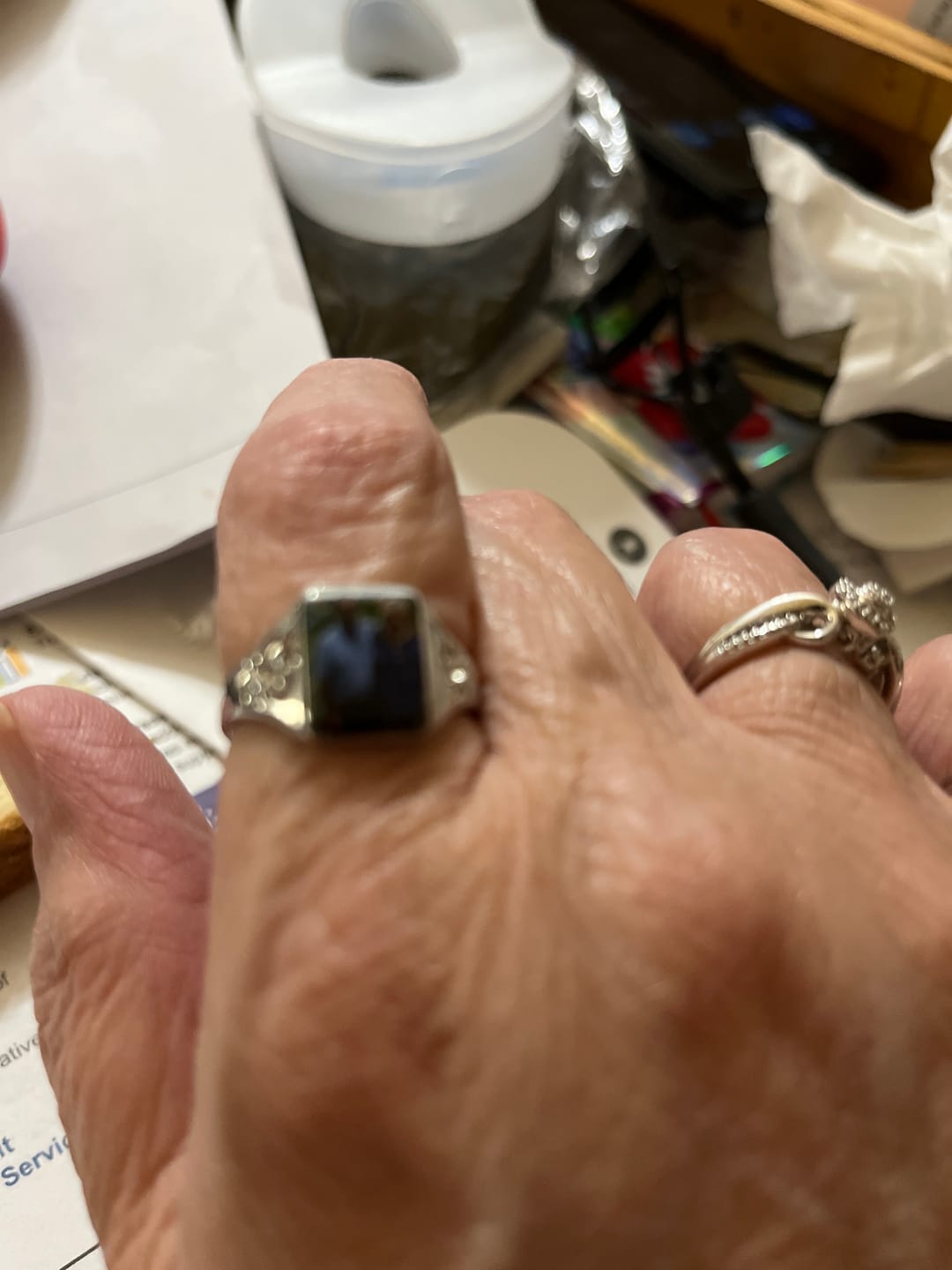 Customer photo review of Personalized Couple Photo Birthstone Custom Ring
