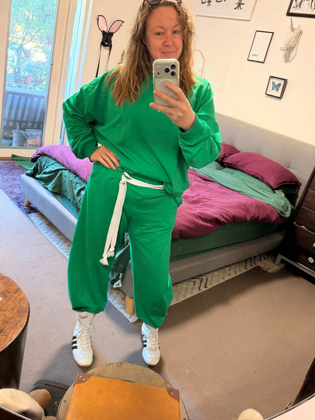 Customer photo review of Green Oversized Sweat Set with Open Back
