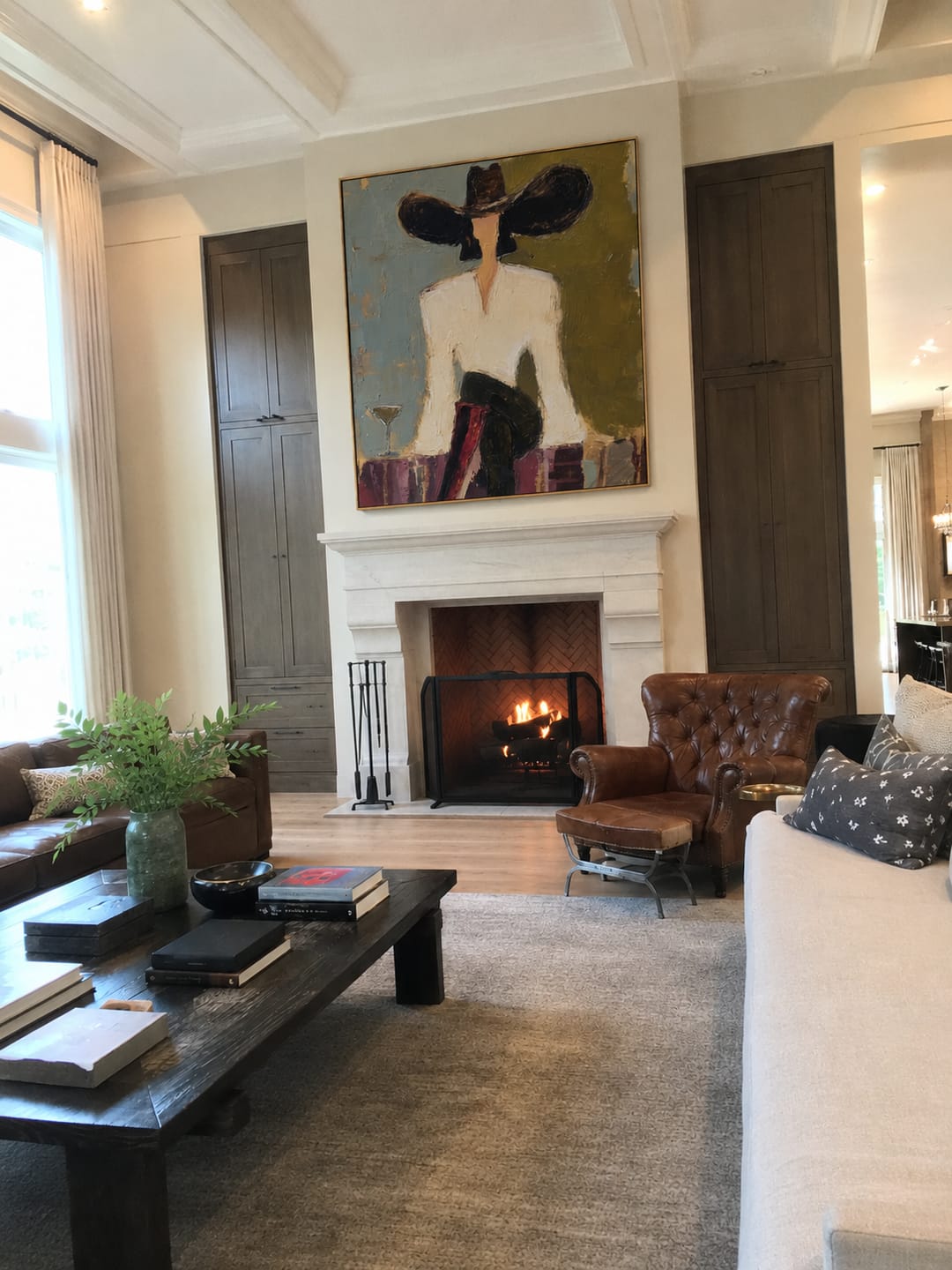 Customer photo review of Black Brim Cocktail – Woman in Hat with Martini Painting | Vintage Americana Square Art