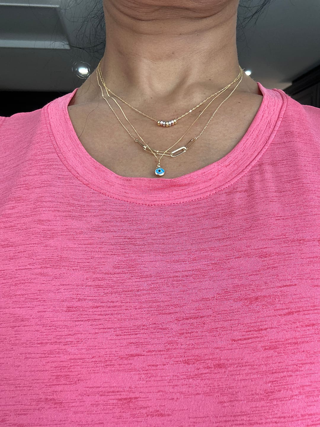 Customer photo review of Gold Essential Triple 9K Gold Chain Necklace