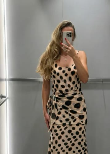 Customer photo review of Natasha Leopard Print Maxi Scarf Dress