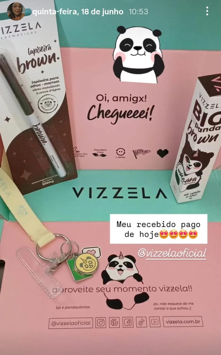 Customer photo review of Lapiseira Para Olhos Brown - Vizzela - Marrom Efeito Metalizado
