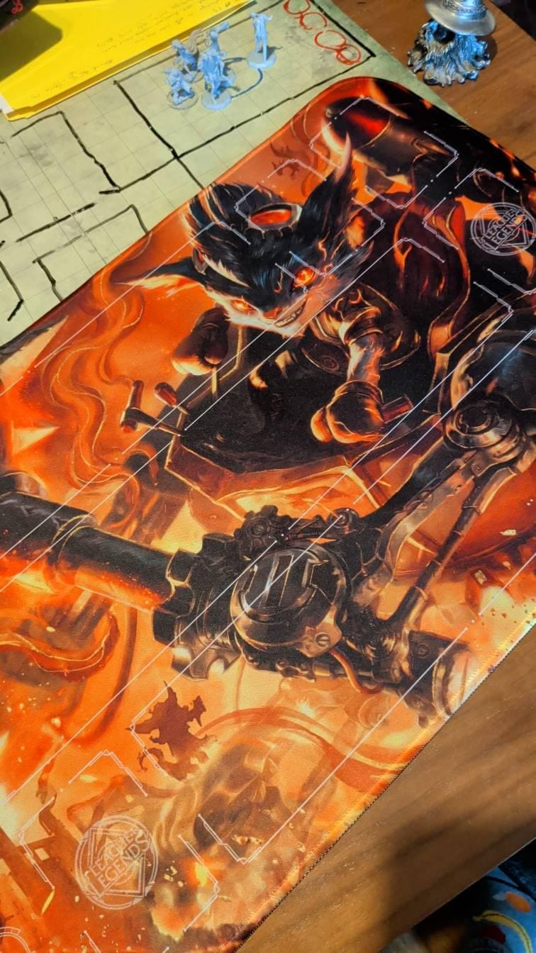 Customer photo review of Rumble Mech Playmat - LoL Riftbound TCG Mat