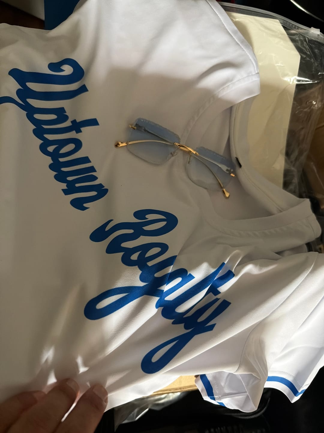 Customer photo review of Custom White Royal-Red Performance T-Shirt