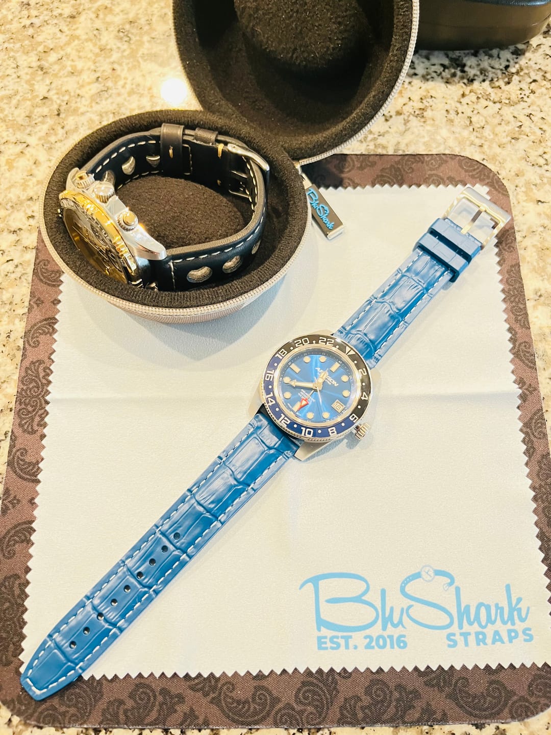 Customer photo review of Croc Rubber - Blue with White