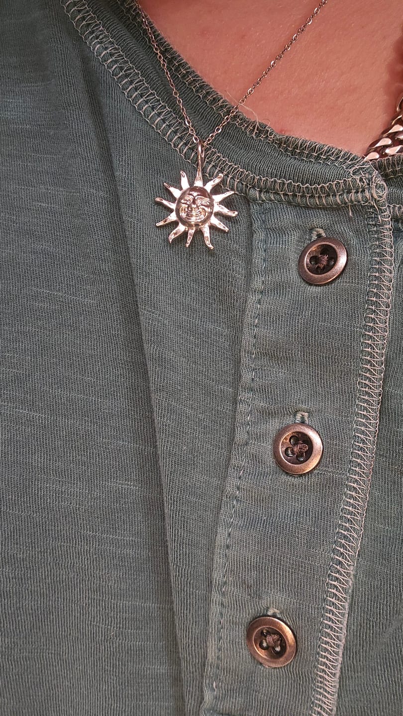 Customer photo review of AZTEC SUN PENDANT