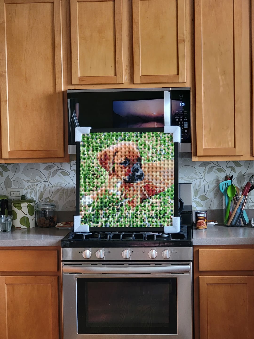 Customer photo review of Custom Design Brick Mosaic - 3x3 baseplates