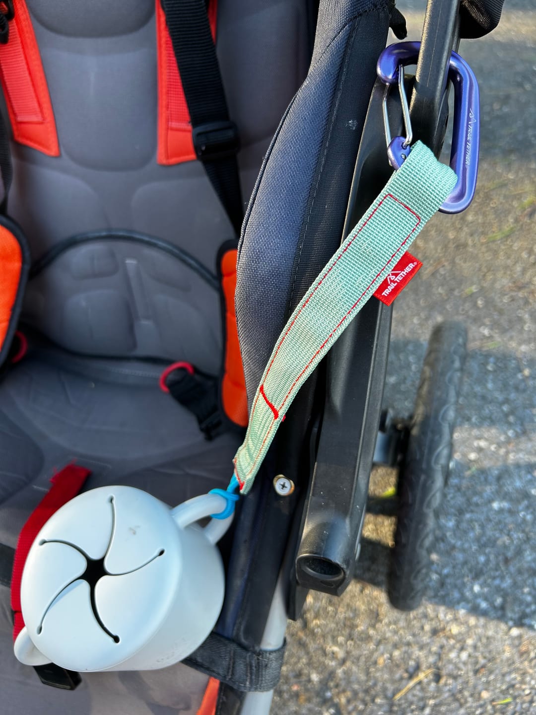Customer photo review of Trail Tether: Hiking-Rated Pacifier Clip and Multi-Use Strap