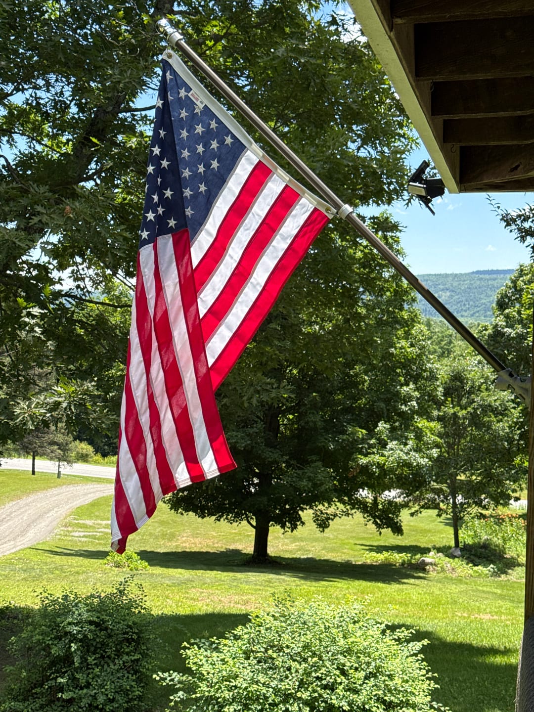 Customer photo review of NEW! Prestige House Flag Pole - A Complete Wall-Mounted Kit