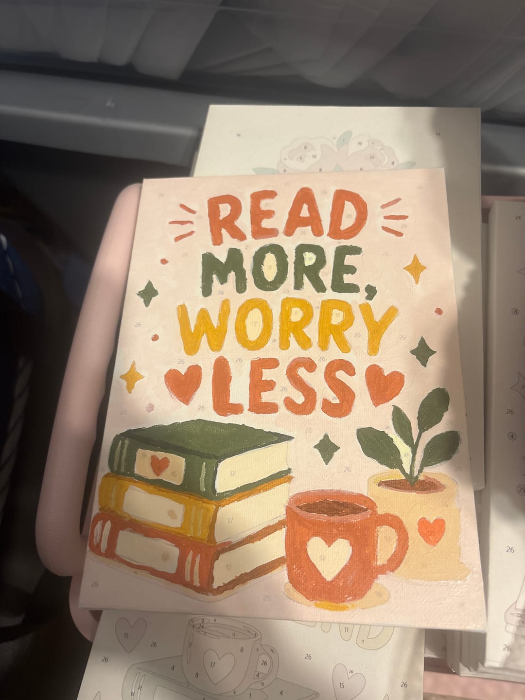 Customer photo review of 6 Mini Paintings - Books & Quotes Set