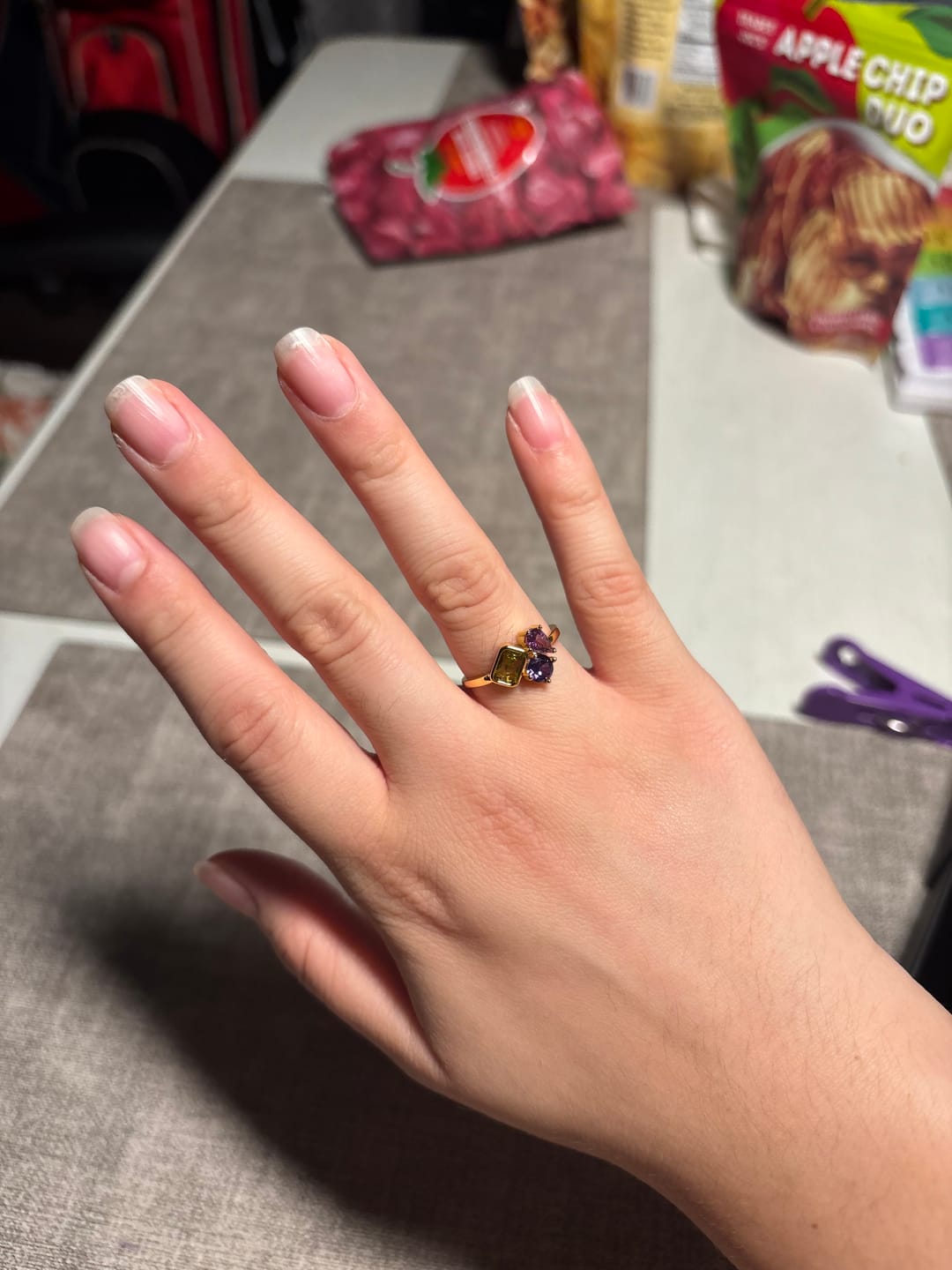 Customer photo review of Stackable Oval Birthstone Rings, Custom Gemstone Stacking Jewelry Valentines Gift for Mom, Couple