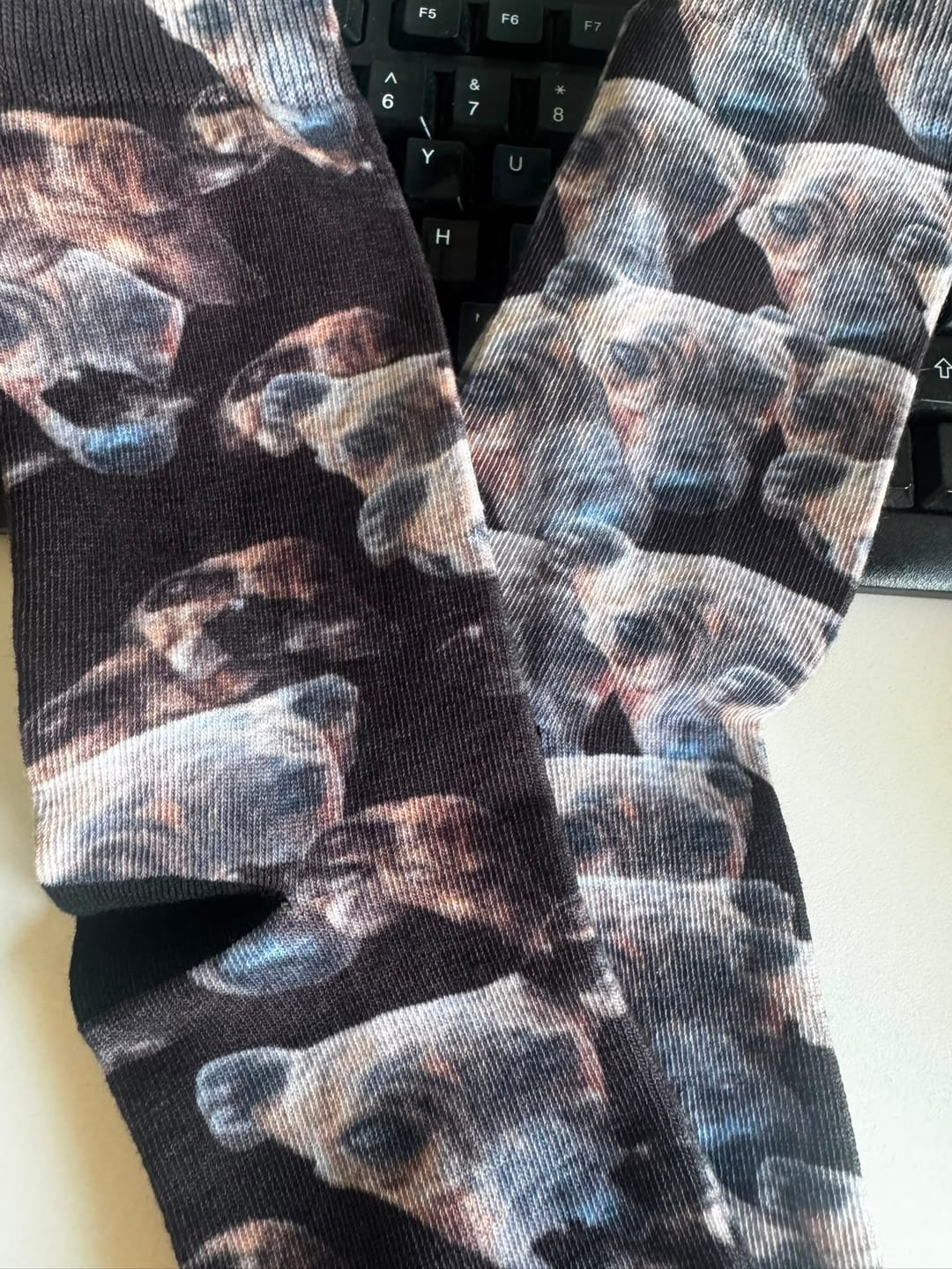Customer photo review of Wild photo pattern - Personalised Socks