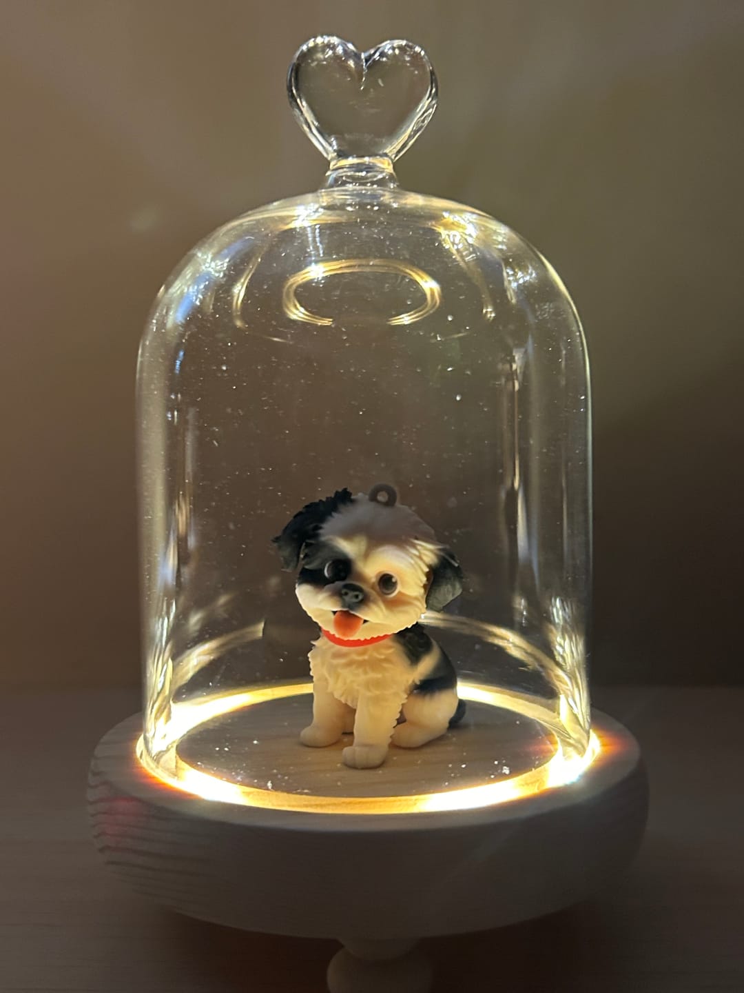 Customer photo review of (Suitable for 3D Figures) Heart Wooden Base Glass Dome Fairy Light Lamp Warm LED Decorative Light