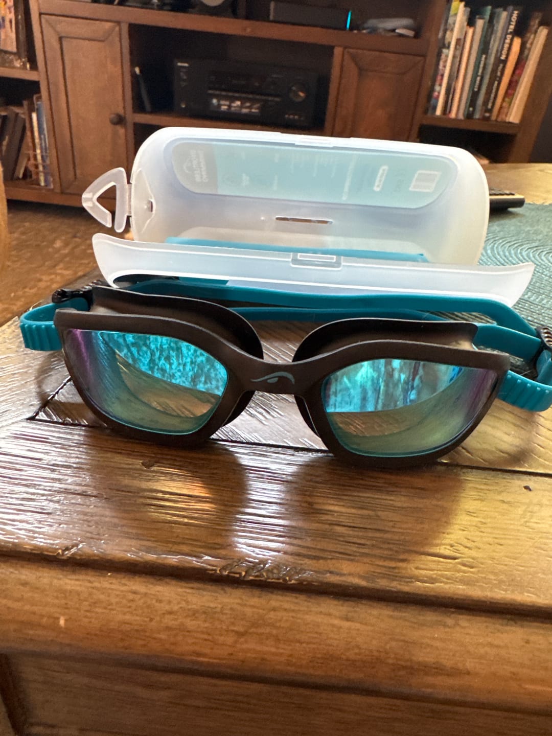 Customer photo review of NanoClear™ Flex Swim Goggles Blue Mirror - (Black)