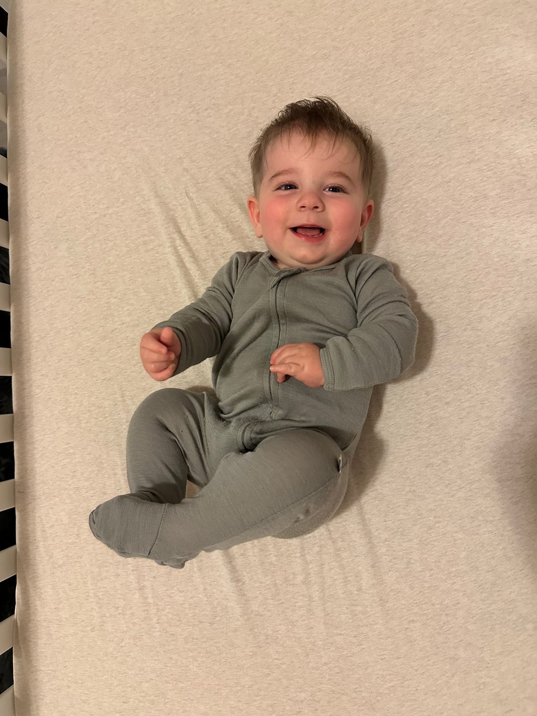 Customer photo review of Footie Pajamas, Merino Wool, Dove