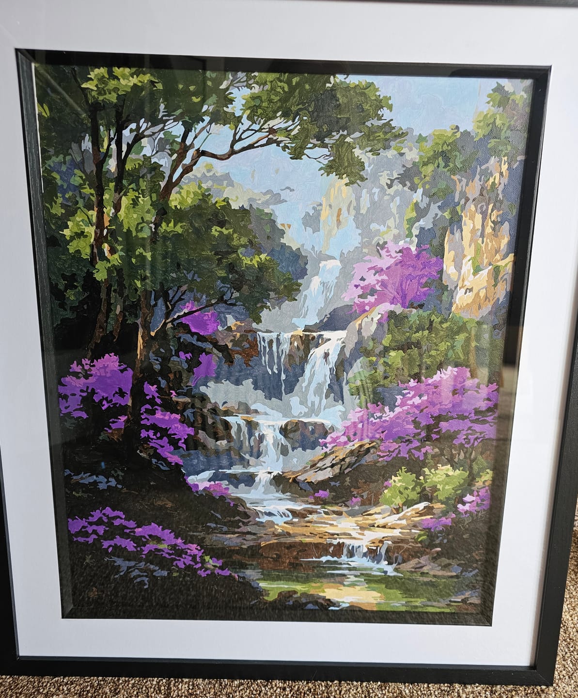 Customer photo review of Purple waterfall | Paint by Number