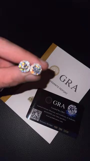 Customer photo review of Screw Back S925 4MM to 10MM Halo Moissanite Diamond Style Earrings With VVS Moissanite