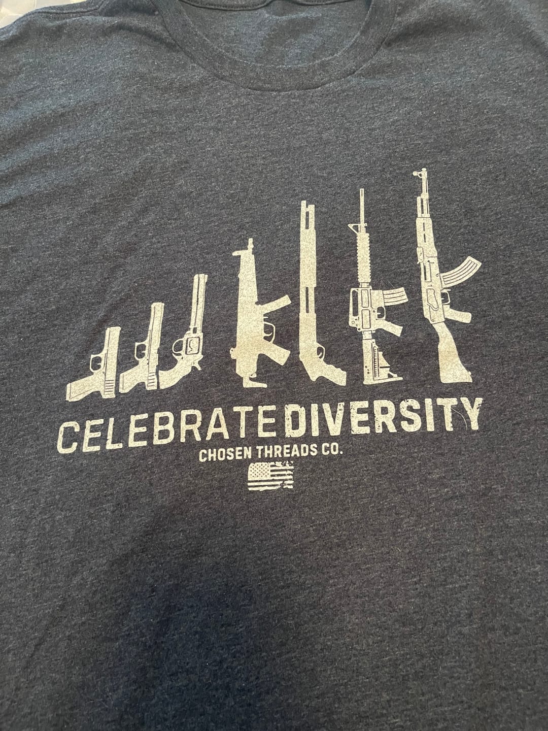 Customer photo review of Celebrate Diversity Gun Silhouette T-Shirt