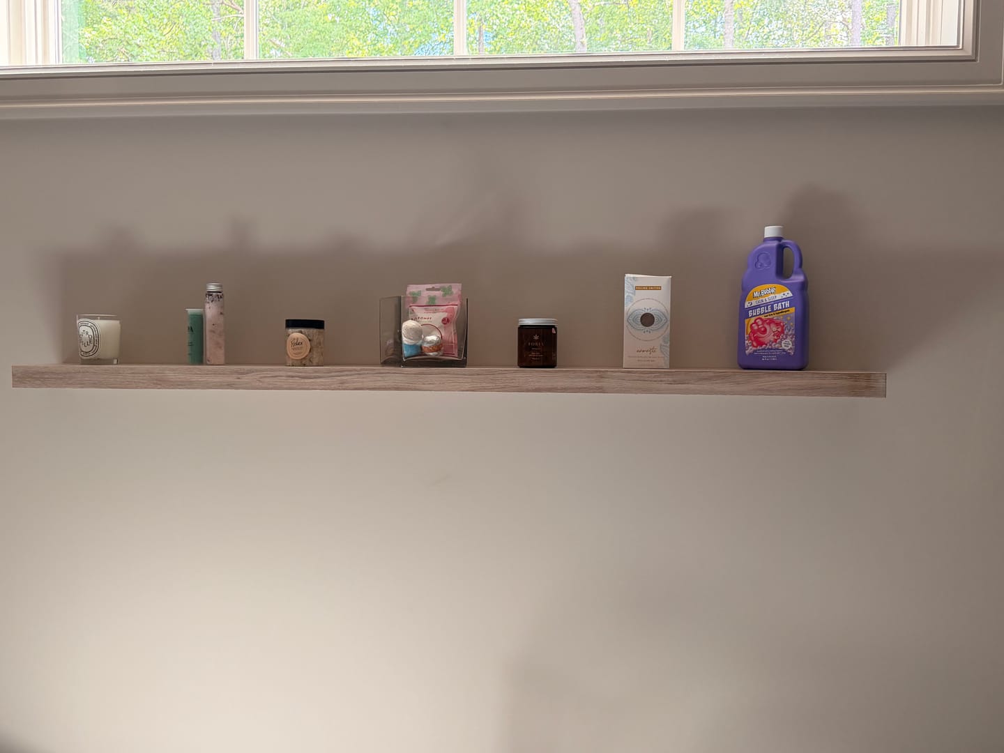 Customer photo review of White Oak Floating Shelves