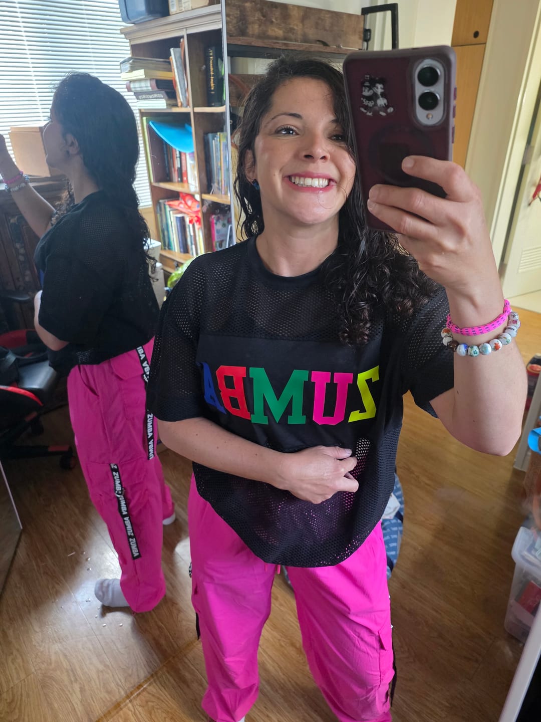 Customer photo review of Zumba Worldwide Boxy Mesh Top
