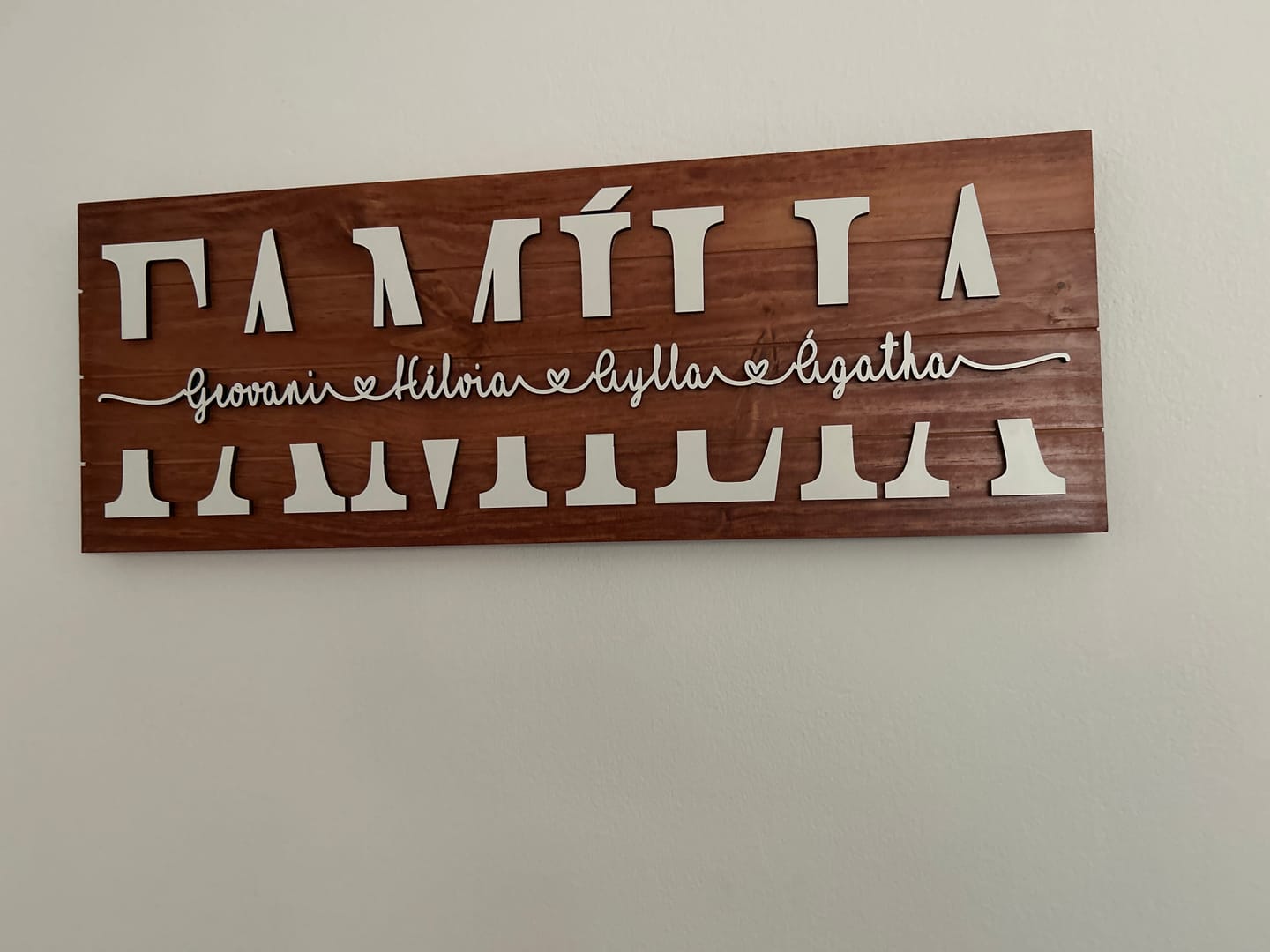 Customer photo review of Placa da Família Personalizada