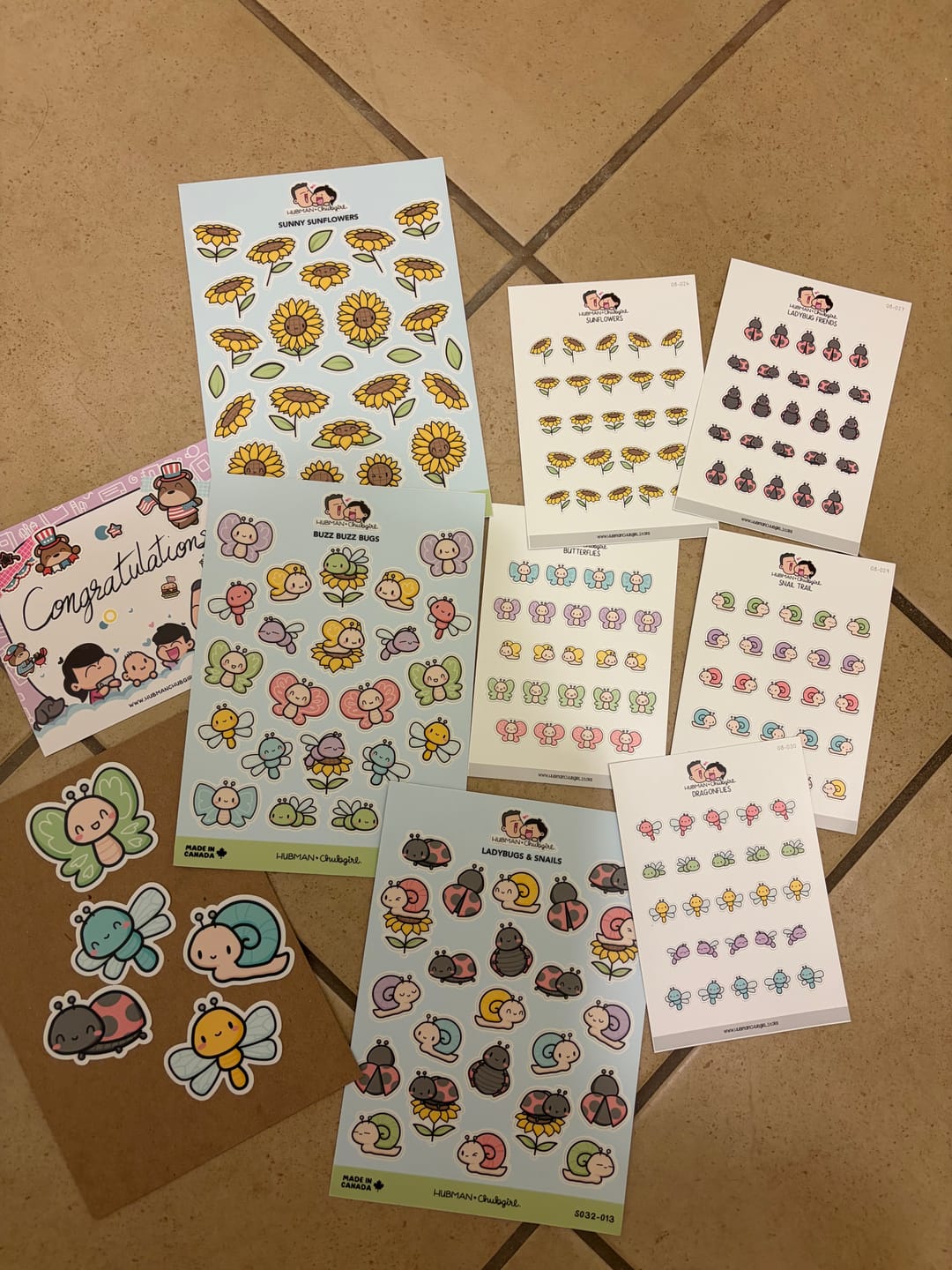 Customer photo review of Sunflower Critters Sticker Set