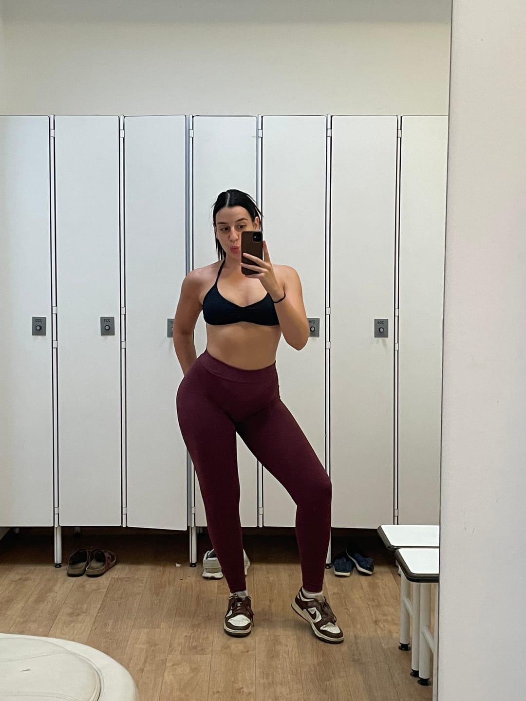 Customer photo review of Leggings Push up Gym Fashion Merlot