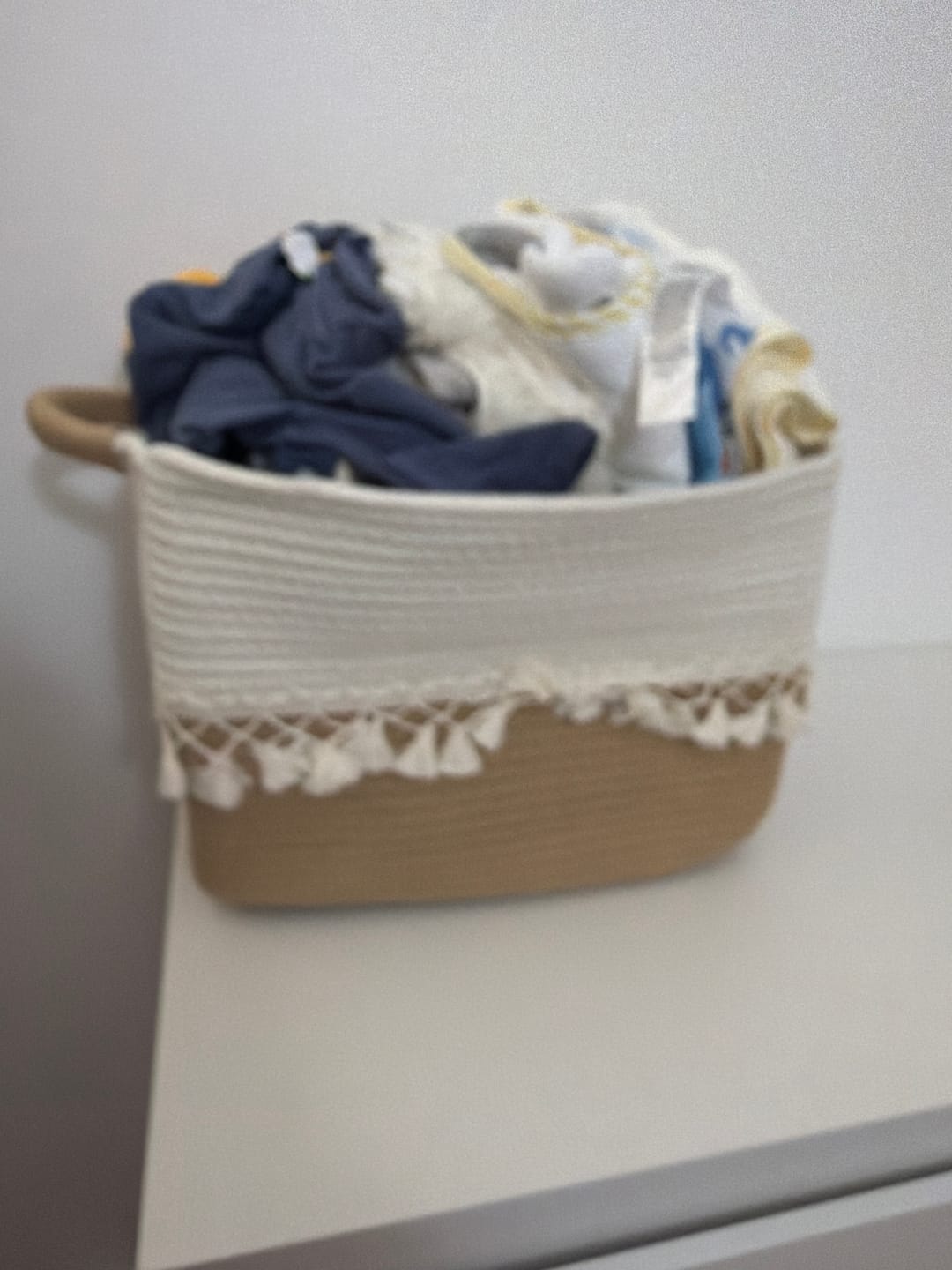 Customer photo review of Pack 3 Canasto Tejido Bordado con Asas Cesta Cuadrada para Organizar