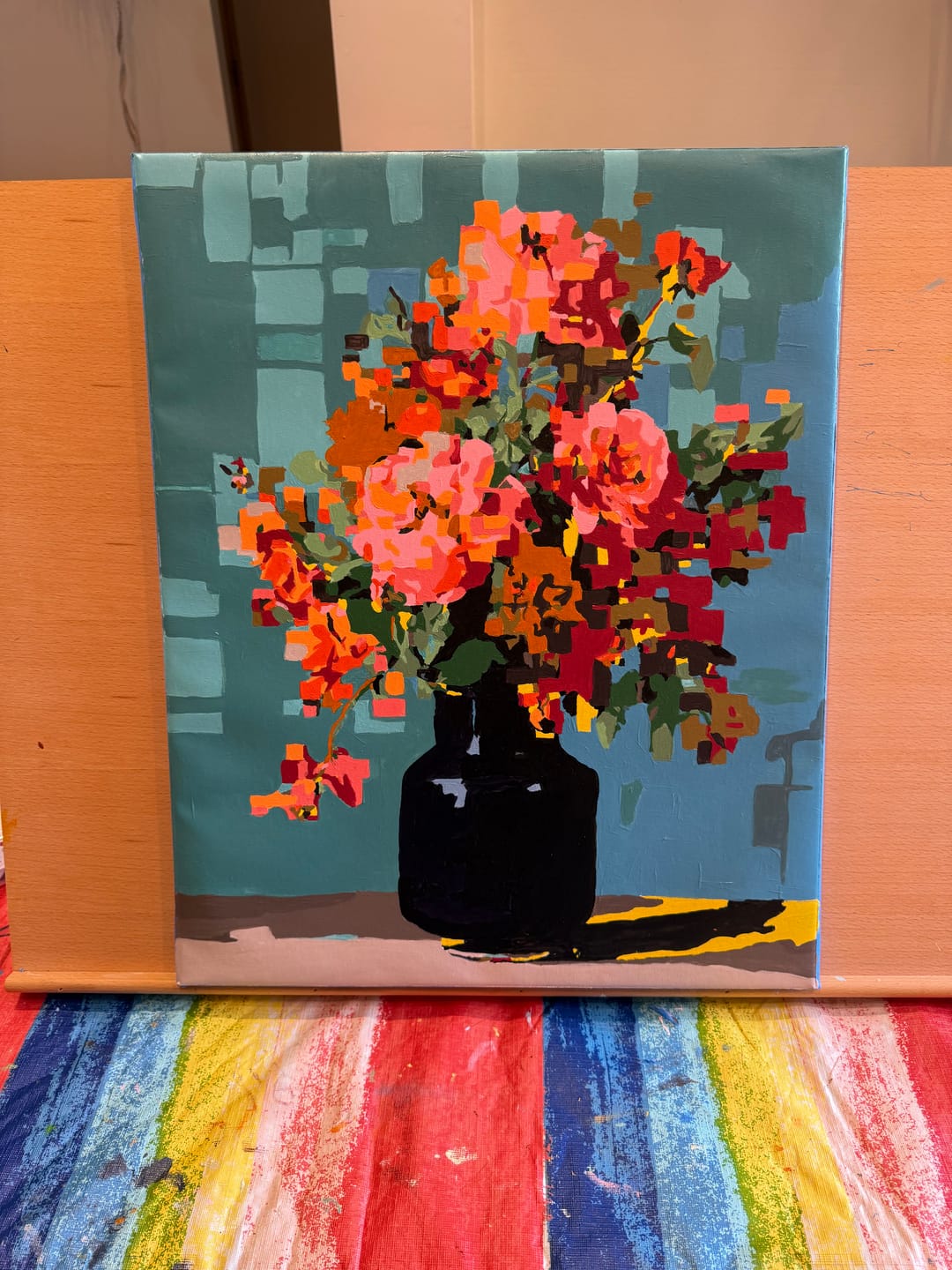 Customer photo review of Pixelated bouquet | Paint by Number