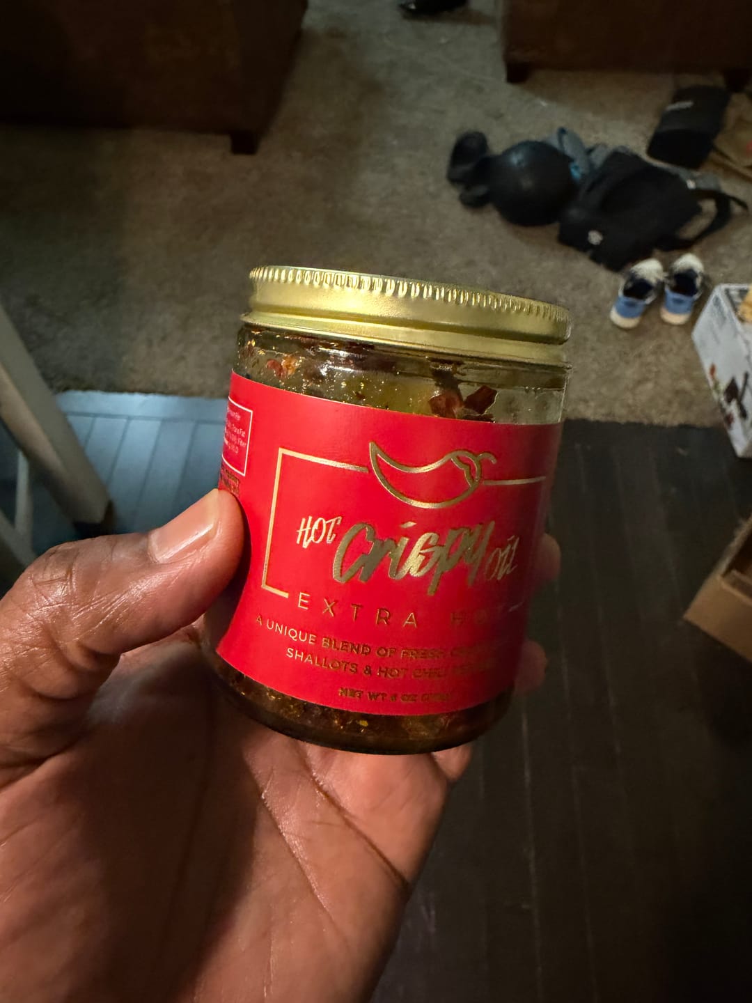 Customer photo review of Extra Hot Crispy Oil –  Chili Crisp Garlic Oil