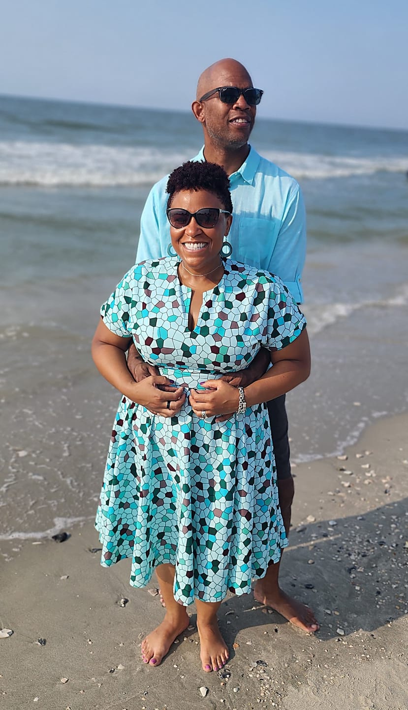 Customer photo review of GINA AFRICAN PRINT MIDI DRESS [GEOMETRIC]