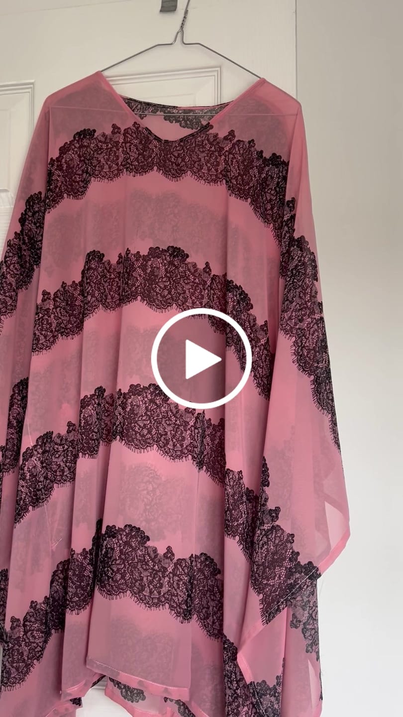 Customer video review of Black Lace Design Chiffon Fabric