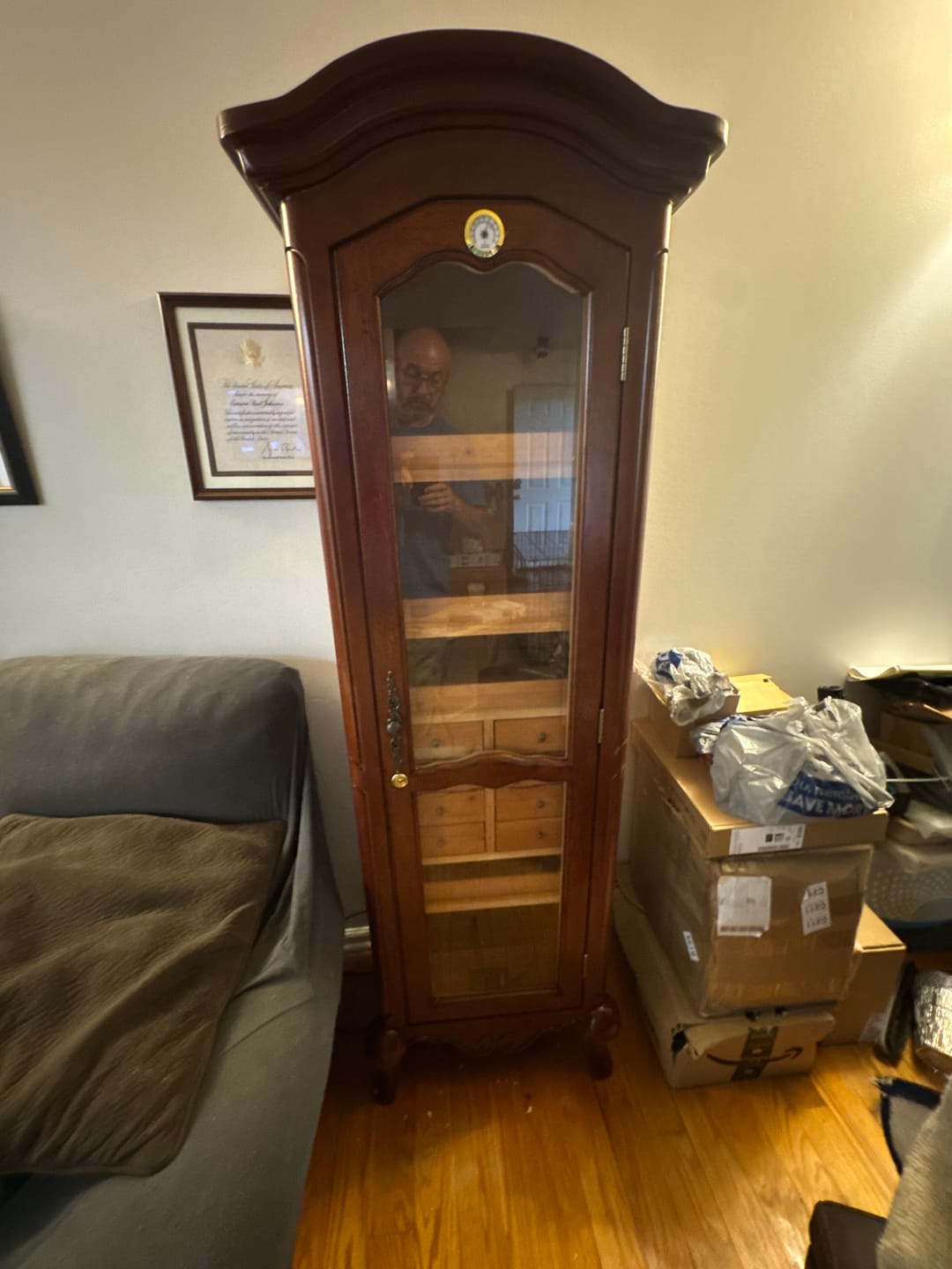 Customer photo review of Humidor Supreme Cigar Humidor Tower Cabinet | Holds 2000 Cigars