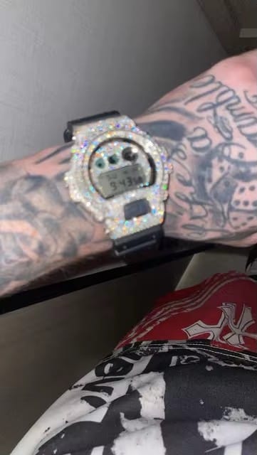 Customer photo review of Fully Iced Moissanite Diamond DW6900 Watch G Shock