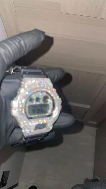 Customer photo review of Fully Iced Moissanite Diamond DW6900 Watch G Shock