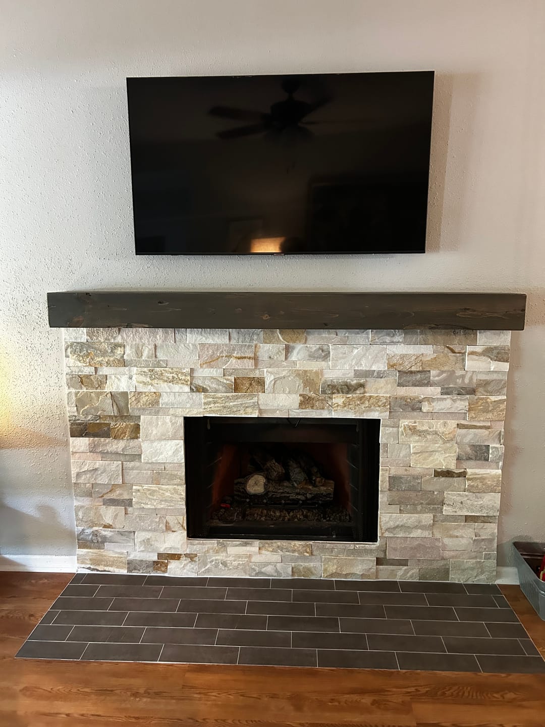 Customer photo review of Distressed Pine Mantels