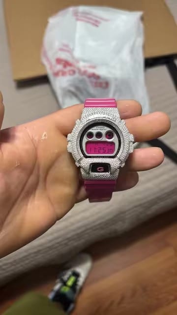 Customer photo review of Fully Iced Moissanite Diamond DW6900 Watch G Shock